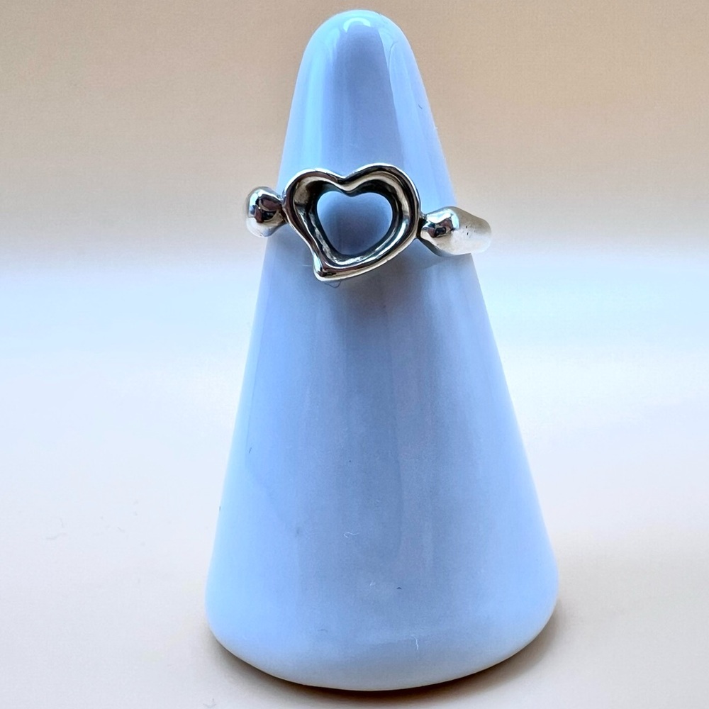 Tiffany & Co. Elsa Peretti Open Heart Love Ring, Sterling Silver, Size 5